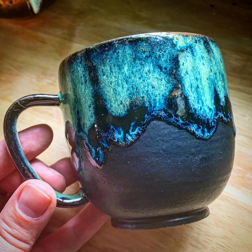 Green on Black Matte Mug