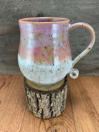 Pink and White Large Speckled Mug