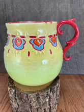 Load image into Gallery viewer, Bright Mug with Fancy Red Handle