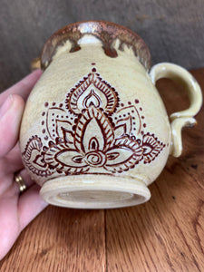 Burgundy Carved Mandal Mug