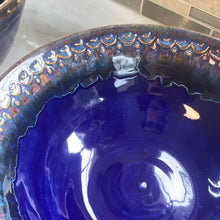 Load image into Gallery viewer, Cobalt Lace medium serving bowl with flared lip