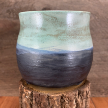 Load image into Gallery viewer, Three Footed Black/Aqua Planter