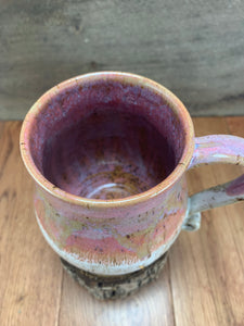 Pink and White Large Speckled Mug