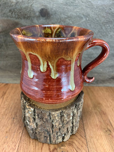 Brick Red Mug with Auburn and Oat Drips