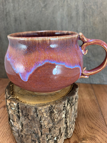 Opal Sunset cappuccino mug with fancy handle