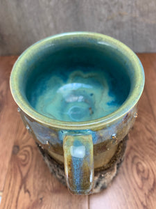 Earth Aqua Pedestal Coffee/Tea cup